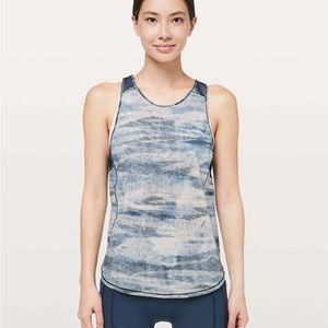 Lululemon Sculpt Tank II Mesh Scape Multi True Navy Pattern Running Workout